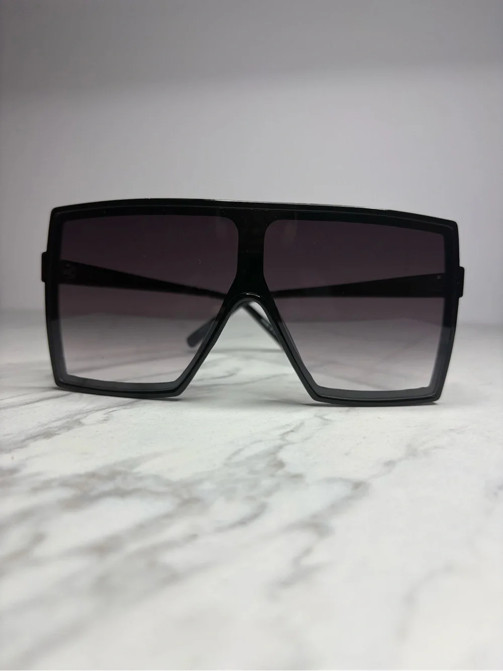 Black Oversized Shield Sunglasses - Unbranded